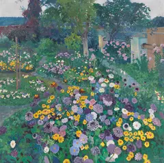 Georg Gerlach, Gartenblumen, 1913, Oil on canvas