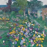Georg Gerlach, Gartenblumen, 1913, Oil on canvas