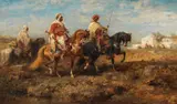 Adolf Schreyer, Beduinenreiter, Um 1870, Oil on canvas
