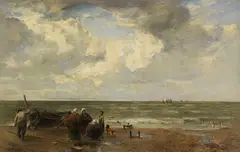 An der Nordseeküste by Josef Wopfner, 1906, Oil on panel, sold Jun 2021