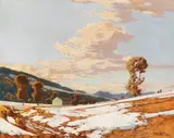 Josef Stoitzner, Schneeschmelze, Um 1920, Oil on canvas