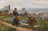 William Henry Bartlett, A bad wind for fish, but a good one for drying, 1884, Oil on canvas