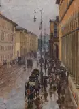 Charles (Karl) Vetter, Die Maximilianstraße in München, Um 1920, Oil on canvas