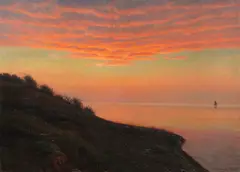 Albert Wang, Abendstimmung an der dänischen Küste, 1920, Oil on canvas