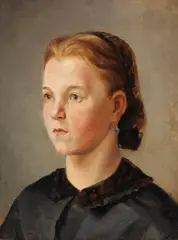 Wilhelm Leibl, Mädchenbildnis (Therese Heyden), 1863, Oil on canvas, mounted on board