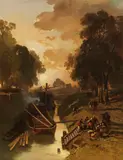 Charles Hoguet, Beim Ausladen der Fracht, 1856, Oil on canvas