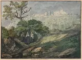 Karl Philipp Fohr, Ruine Frankenstein, Winter 1813/14, Watercolor, over pencil and pen and ink