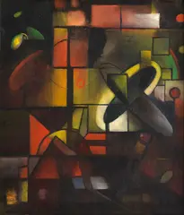 Georg Muche, Abstrakte Komposition, Um 1916, Oil on canvas