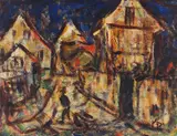 Häuser in Soest by Christian Rohlfs, Um 1918, Tempera on canvas, sold Dec 2020