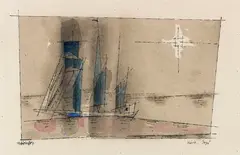 Sailing Ship by Lyonel Feininger, 1934, Watercolor and India ink, sold Dec 2020