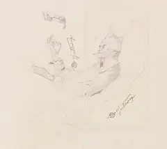 Carl Spitzweg, Der arme Poet, Ca. 1836, Pencil drawing, presumably two mounted pages fr...