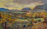 Otto Dix, Blick auf Öhningen und Stein am Rhein, 1947, Oil on canvas