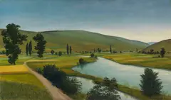 Georg Schrimpf, Mainlandschaft, 1925, Oil on canvas