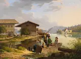 Carl Friedrich Heinzmann, Blick auf den Walchensee, 1820, Oil on copper