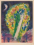 Couple dans les mimosas by Marc Chagall, 1967, Lithograph in colors, sold Dec 2020