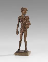 Junge mit Böckchen by Renée Sintenis, 1949, Bronze with brown patina. On marble base, sold Dec 2020