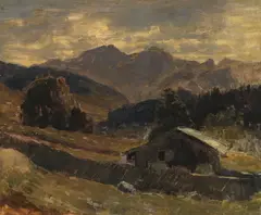 Carl Schuch, Blick auf den Hochkalter am Hintersee, 1882/83, Oil on canvas