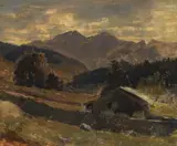 Carl Schuch, Blick auf den Hochkalter am Hintersee, 1882/83, Oil on canvas