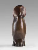 Marg Moll, Eule, 1926, Bronze with red brown patina