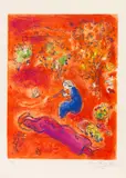 À midi, l'été by Marc Chagall, 1961, Lithograph in colors, sold Dec 2020