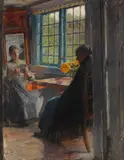 Gotthardt Kuehl, Frauen am Gartenfenster