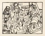 Max Beckmann, Totenhaus, 1922, Woodcut