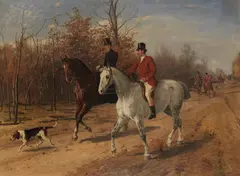 Julius von Blaas, Ausritt zur Parforcejagd, Um 1890, Oil on cardboard