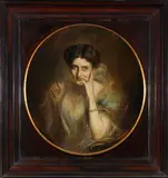 Franz von Lenbach, Porträt der Mary Victoria Lady Curzon von Kedleston, Vizekönigin von Indien, Wohl 1896, Oil on cardboard