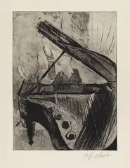 Rolf Nesch, Sauerlandts Töchter, 1930, Etching and aquatint