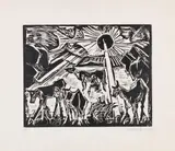 Max Pechstein, Der Abend, 1919, Woodcut