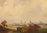 Friedrich Voltz, Herbstlandschaft in Holland, Wohl um 1846, Oil on paper, mounted on board