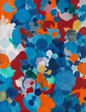 Blau bewegt by Ernst Wilhelm Nay, 1957, Oil on canvas, sold Dec 2020