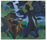 Ernst Ludwig Kirchner, Frau mit Ziege, 1938, Oil on canvas