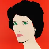 Andy Warhol, Portrait of a Lady, 1982, Unique object. Synthetic polymer paint and silk...