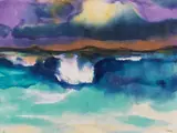 Emil Nolde, Sturzwelle unter violettem Himmel
