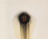 Otto Piene, Auge, 1965, Oil, fire and smoke on canvas