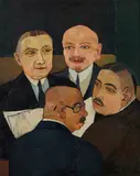Josef Scharl, Konferenz / Die Gruppe, 1927, Oil on canvas