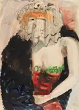 Otto Dix, Dame mit Pelzmantel, 1923, Watercolor, gouache and India ink over pencil