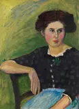 Gabriele Münter, Frauenporträt, 1911, Oil on board