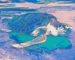 Turtle by Andy Warhol, 1985, Farbserigraphie auf Karton, sold Dec 2020