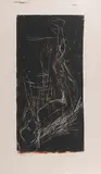 Georg Baselitz, Gebückter, 1977, Linocut. Oil-based paint on board