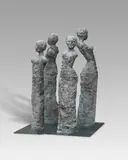 Ariane von Mauerstetten, Vier Frauen, 2005, Bronze with gray-brown patina on black metal pl...