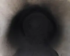 Black Yang by Otto Piene, 1985, Mixed media. Oil, traces of fire and smoke on c..., sold Dec 2020