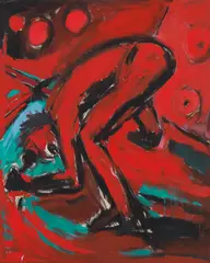 Stage by Helmut Middendorf, 1981, Acrylic on canvas, sold Dec 2020