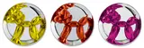 Jeff Koons, Balloon Dogs. Balloon Dog (Yellow). Balloon Dog (Orange). Balloon Dog (Magenta), 2015, 3 Multiples. Porcelain with high-gloss metal co...