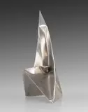 Ewerdt Hilgemann, Imploded Pyramid, 1994, stainless steel, brushed