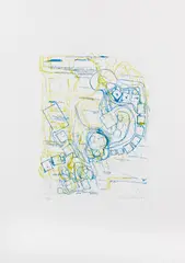 Hermann Nitsch, Architektur des Orgien und Mysterien Theaters (Mappe I), 1956/1987, Etching (cover sheet) and lithographs on laid p...