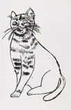 Andy Warhol, Sam sitting, Um 1955, India ink drawing