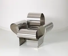 Ron Arad, Well Tempered Chair, 1986, stainless steel sheets with butterfly screws
