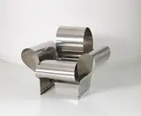 Ron Arad, Well Tempered Chair, 1986, stainless steel sheets with butterfly screws